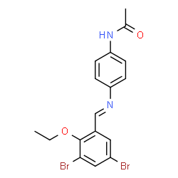 ChemSpider 2D Image | N-{4-[(E)-(3,5-Dibromo-2-ethoxybenzylidene)amino]phenyl}acetamide | C17H16Br2N2O2
