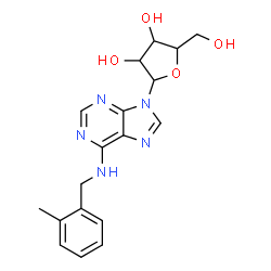 ChemSpider 2D Image | N-(2-Methylbenzyl)-9-pentofuranosyl-9H-purin-6-amine | C18H21N5O4