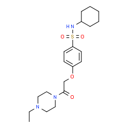 ChemSpider 2D Image | N-Cyclohexyl-4-[2-(4-ethyl-1-piperazinyl)-2-oxoethoxy]benzenesulfonamide | C20H31N3O4S