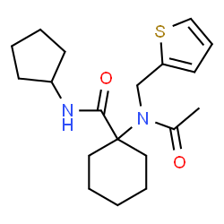 ChemSpider 2D Image | 1-[Acetyl(2-thienylmethyl)amino]-N-cyclopentylcyclohexanecarboxamide | C19H28N2O2S