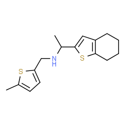 ChemSpider 2D Image | N-[(5-Methyl-2-thienyl)methyl]-1-(4,5,6,7-tetrahydro-1-benzothiophen-2-yl)ethanamine | C16H21NS2