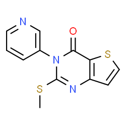 ChemSpider 2D Image | 2-(Methylsulfanyl)-3-(3-pyridinyl)thieno[3,2-d]pyrimidin-4(3H)-one | C12H9N3OS2