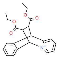 ChemSpider 2D Image | 15,16-Bis(ethoxycarbonyl)-2-azoniatetracyclo[6.6.2.0~2,7~.0~9,14~]hexadeca-2,4,6,9,11,13-hexaene | C21H22NO4