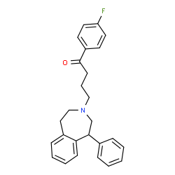 ChemSpider 2D Image | 1-(4-Fluorophenyl)-4-(1-phenyl-1,2,4,5-tetrahydro-3H-3-benzazepin-3-yl)-1-butanone | C26H26FNO