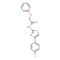 ChemSpider 2D Image | N-[4-(4-Iodophenyl)-1,3-thiazol-2-yl]-2-phenoxyacetamide | C17H13IN2O2S