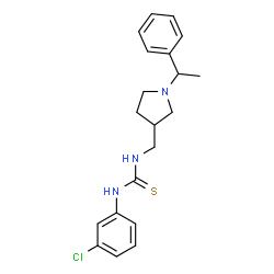 ChemSpider 2D Image | 1-(3-Chlorophenyl)-3-{[1-(1-phenylethyl)-3-pyrrolidinyl]methyl}thiourea | C20H24ClN3S