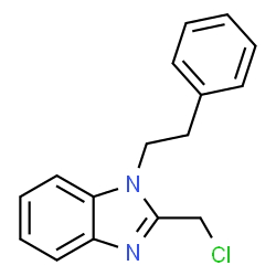 ChemSpider 2D Image | 2-(Chloromethyl)-1-(2-phenylethyl)-1H-benzimidazole | C16H15ClN2