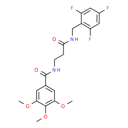 ChemSpider 2D Image | 3,4,5-Trimethoxy-N-{3-oxo-3-[(2,4,6-trifluorobenzyl)amino]propyl}benzamide | C20H21F3N2O5