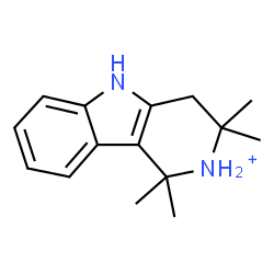 ChemSpider 2D Image | 1,1,3,3-Tetramethyl-2,3,4,5-tetrahydro-1H-pyrido[4,3-b]indol-2-ium | C15H21N2