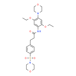 ChemSpider 2D Image | N-[2,5-Diethoxy-4-(4-morpholinyl)phenyl]-3-[4-(4-morpholinylsulfonyl)phenyl]propanamide | C27H37N3O7S