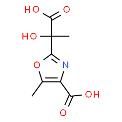 ChemSpider 2D Image | 2-(1-Carboxy-1-hydroxyethyl)-5-methyl-1,3-oxazole-4-carboxylic acid | C8H9NO6