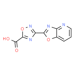 ChemSpider 2D Image | 3-([1,3]Oxazolo[4,5-b]pyridin-2-yl)-1,2,4-oxadiazole-5-carboxylic acid | C9H4N4O4
