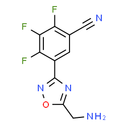 ChemSpider 2D Image | 5-[5-(Aminomethyl)-1,2,4-oxadiazol-3-yl]-2,3,4-trifluorobenzonitrile | C10H5F3N4O