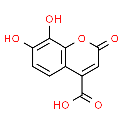 ChemSpider 2D Image | 7,8-Dihydroxy-2-oxo-2H-chromene-4-carboxylic acid | C10H6O6