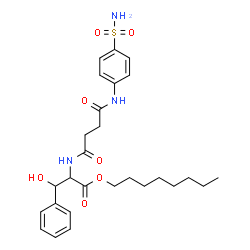 ChemSpider 2D Image | Octyl beta-hydroxy-N-{4-oxo-4-[(4-sulfamoylphenyl)amino]butanoyl}phenylalaninate | C27H37N3O7S