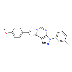 ChemSpider 2D Image | 2-(4-Methoxyphenyl)-7-(3-methylphenyl)-7H-pyrazolo[4,3-e][1,2,4]triazolo[1,5-c]pyrimidine | C20H16N6O