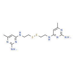ChemSpider 2D Image | N~4~,N~4~'-(Disulfanediyldi-2,1-ethanediyl)bis(6-methyl-2,4-pyrimidinediamine) | C14H22N8S2
