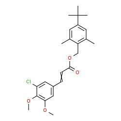 ChemSpider 2D Image | 2,6-Dimethyl-4-(2-methyl-2-propanyl)benzyl 3-(3-chloro-4,5-dimethoxyphenyl)acrylate | C24H29ClO4