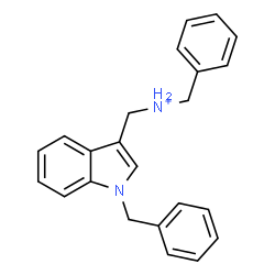 ChemSpider 2D Image | N-Benzyl(1-benzyl-1H-indol-3-yl)methanaminium | C23H23N2