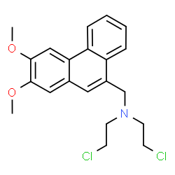 ChemSpider 2D Image | 2-Chloro-N-(2-chloroethyl)-N-[(2,3-dimethoxy-9-phenanthryl)methyl]ethanamine | C21H23Cl2NO2
