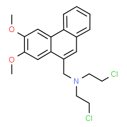 ChemSpider 2D Image | 2-Chloro-N-(2-chloroethyl)-N-[(6,7-dimethoxy-9-phenanthryl)methyl]ethanamine | C21H23Cl2NO2