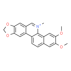 ChemSpider 2D Image | 2,3-Dimethoxy-5-methylbenzo[c][1,3]dioxolo[4,5-j]phenanthridin-5-ium | C21H18NO4