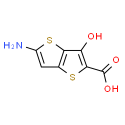 ChemSpider 2D Image | 5-Amino-3-hydroxythieno[3,2-b]thiophene-2-carboxylic acid | C7H5NO3S2