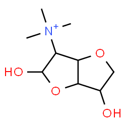 ChemSpider 2D Image | 3,6-Anhydro-2-deoxy-2-(trimethylammonio)hexofuranose | C9H18NO4