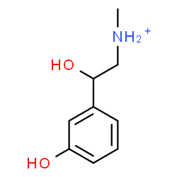ChemSpider 2D Image | 2-Hydroxy-2-(3-hydroxyphenyl)-N-methylethanaminium | C9H14NO2