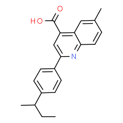 ChemSpider 2D Image | 2-(4-sec-Butylphenyl)-6-methyl-4-quinolinecarboxylic acid | C21H21NO2