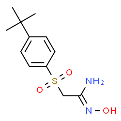 ChemSpider 2D Image | 2-[(4-tert-butylphenyl)sulfonyl]-N-hydroxyethanimidamide | C12H18N2O3S