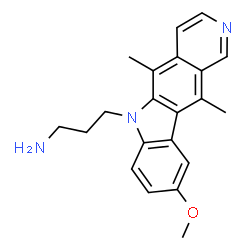 ChemSpider 2D Image | 3-(9-methoxy-5,11-dimethyl-6H-pyrido[4,3-b]carbazol-6-yl)propylamine | C21H23N3O