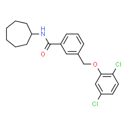 ChemSpider 2D Image | N-Cycloheptyl-3-[(2,5-dichlorophenoxy)methyl]benzamide | C21H23Cl2NO2