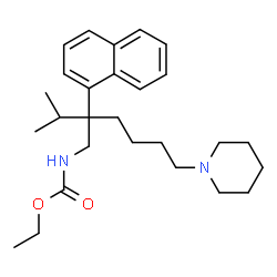 ChemSpider 2D Image | Ethyl [2-isopropyl-2-(1-naphthyl)-6-(1-piperidinyl)hexyl]carbamate | C27H40N2O2