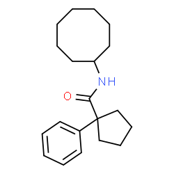 ChemSpider 2D Image | N-Cyclooctyl-1-phenylcyclopentanecarboxamide | C20H29NO