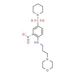 ChemSpider 2D Image | N-[3-(4-Morpholinyl)propyl]-2-nitro-4-(1-piperidinylsulfonyl)aniline | C18H28N4O5S