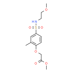 ChemSpider 2D Image | Methyl {4-[(2-methoxyethyl)sulfamoyl]-2-methylphenoxy}acetate | C13H19NO6S