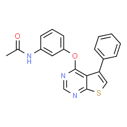 ChemSpider 2D Image | N-{3-[(5-Phenylthieno[2,3-d]pyrimidin-4-yl)oxy]phenyl}acetamide | C20H15N3O2S