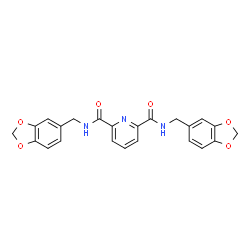 ChemSpider 2D Image | N,N'-Bis(1,3-benzodioxol-5-ylmethyl)-2,6-pyridinedicarboxamide | C23H19N3O6