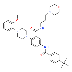 ChemSpider 2D Image | 2-[4-(2-Methoxyphenyl)-1-piperazinyl]-5-{[4-(2-methyl-2-propanyl)benzoyl]amino}-N-[3-(4-morpholinyl)propyl]benzamide | C36H47N5O4