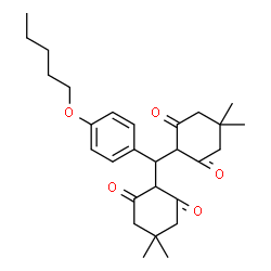 ChemSpider 2D Image | 2,2'-{[4-(Pentyloxy)phenyl]methylene}bis(5,5-dimethyl-1,3-cyclohexanedione) | C28H38O5
