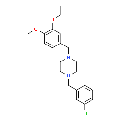 ChemSpider 2D Image | 1-(3-Chlorobenzyl)-4-(3-ethoxy-4-methoxybenzyl)piperazine | C21H27ClN2O2