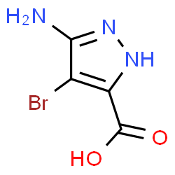 ChemSpider 2D Image | 3-Amino-4-bromo-1H-pyrazole-5-carboxylic acid | C4H4BrN3O2