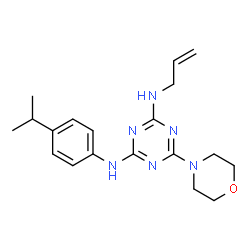 ChemSpider 2D Image | N-Allyl-N'-(4-isopropylphenyl)-6-(4-morpholinyl)-1,3,5-triazine-2,4-diamine | C19H26N6O