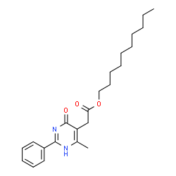 ChemSpider 2D Image | Decyl (6-methyl-4-oxo-2-phenyl-1,4-dihydro-5-pyrimidinyl)acetate | C23H32N2O3