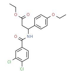ChemSpider 2D Image | Ethyl 3-[(3,4-dichlorobenzoyl)amino]-3-(4-ethoxyphenyl)propanoate | C20H21Cl2NO4