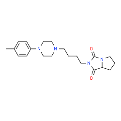 ChemSpider 2D Image | 2-{4-[4-(4-Methylphenyl)-1-piperazinyl]butyl}tetrahydro-1H-pyrrolo[1,2-c]imidazole-1,3(2H)-dione | C21H30N4O2
