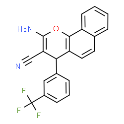 ChemSpider 2D Image | 2-Amino-4-[3-(trifluoromethyl)phenyl]-4H-benzo[h]chromene-3-carbonitrile | C21H13F3N2O
