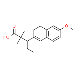 ChemSpider 2D Image | 3-(6-Methoxy-3,4-dihydro-2-naphthalenyl)-2,2-dimethylpentanoic acid | C18H24O3