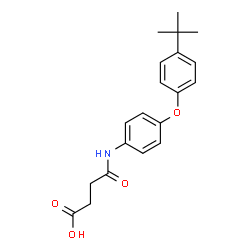 ChemSpider 2D Image | 4-({4-[4-(2-Methyl-2-propanyl)phenoxy]phenyl}amino)-4-oxobutanoic acid | C20H23NO4